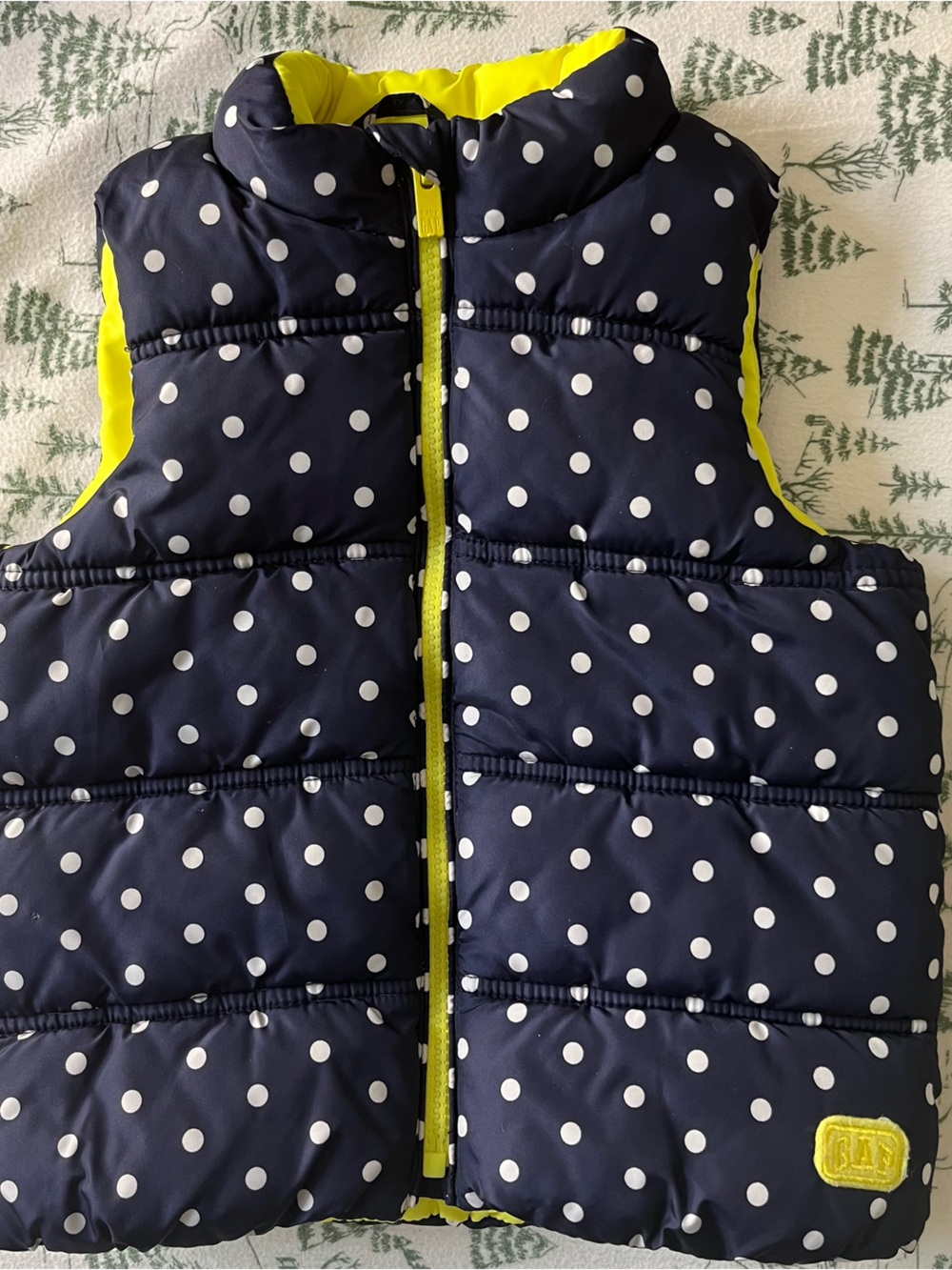 Baby Gap / Gap Kids Polka Dot Puffer Vest with Neon Trim size 4T/4
